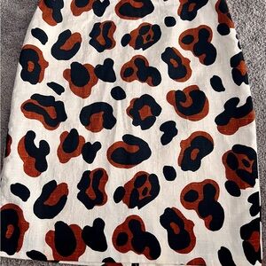 Talbots Black and Brown Animal Print Pencil Skirt